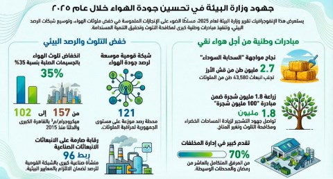 وزيرة التنمية المحلية والقائم بأعمال وزير البيئة تستعرض تقرير  جهود تحسين جودة الهواء خلال عام 2025