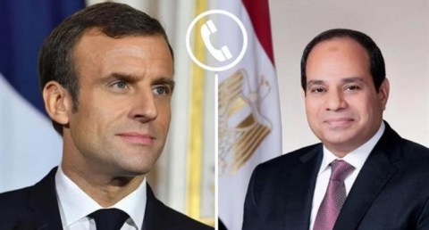 الرئيسين، عبد الفتاح السيسي، و إيمانويل ماكرون