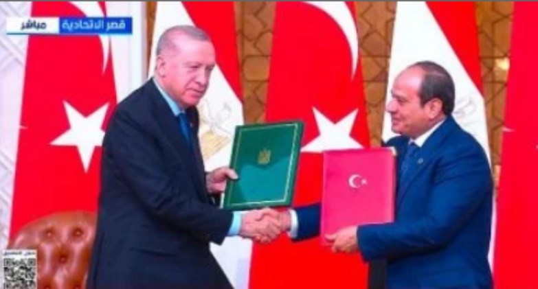 الرئيس السيسى وأردوغان يوقعان بيان مجلس التعاون المصرى التركى