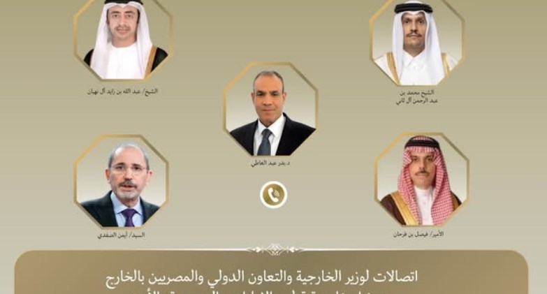 اتصالات هاتفية بين وزير الخارجية ونظرائه في قطر والإمارات والسعودية والأردن لتنسيق جهود خفض التصعيد