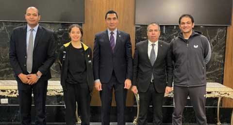 وزير الشباب يستقبل هنا جودة بعد إنجازها التاريخي بكأس العالم لتنس الطاولة
